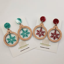 Load image into Gallery viewer, SNOWFLAKE BAUBLE DROP - 2 COLOURS AVAILABLE